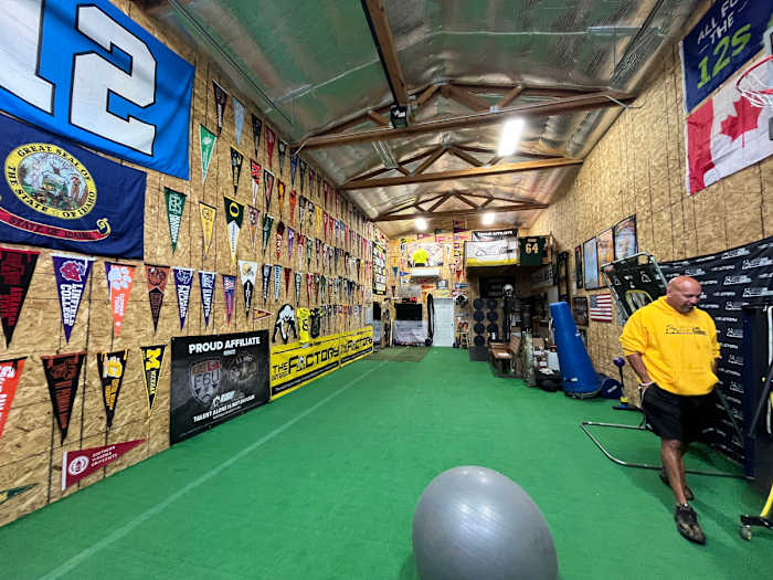 Chris Rubio in his garage/training center